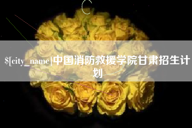 阿拉善盟中国消防救援学院甘肃招生计划