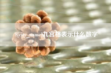阿拉善盟九宫格表示什么数字