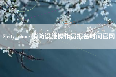 阿拉善盟消防设施操作员报名时间官网