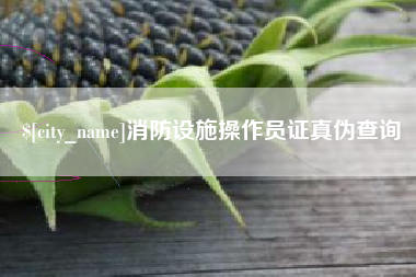 阿拉善盟消防设施操作员证真伪查询