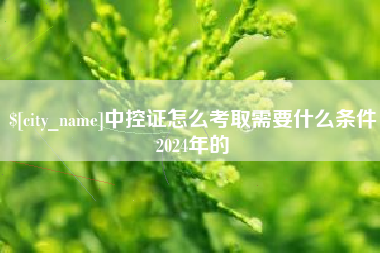 阿拉善盟中控证怎么考取需要什么条件2024年的