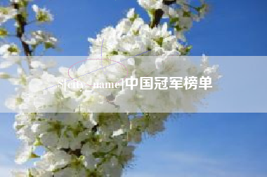 阿拉善盟中国冠军榜单